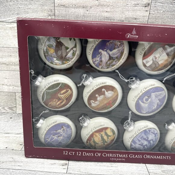Vintage Sears Roebuck Trimming Traditions 12 days of Christmas Glass Ornaments - Picture 2 of 15